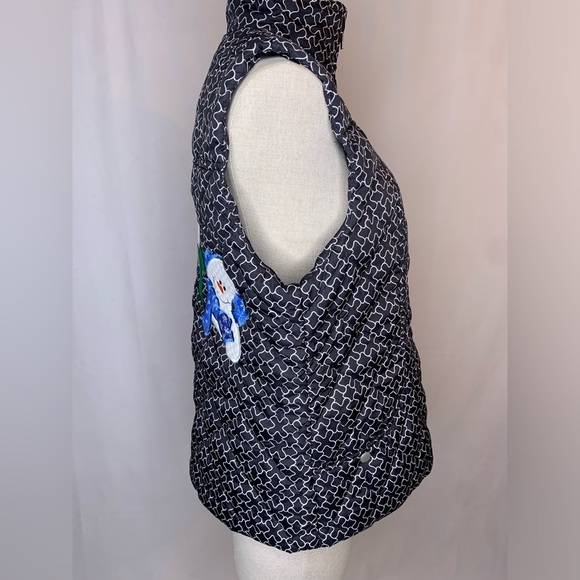 Snowman puffer full zip vest size large ugly Christmas vest holiday embroidery - Picture 4 of 9